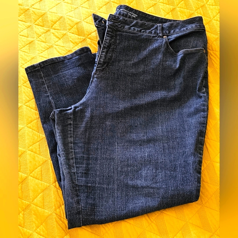 Liz Claiborne secretly slimming jeans sz 22 dark washed straight leg